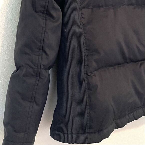 Gap Women's Puffer Jacket MEDIUM Down‎ Feather Black Full Zip Puffy Cold Control - Picture 4 of 7